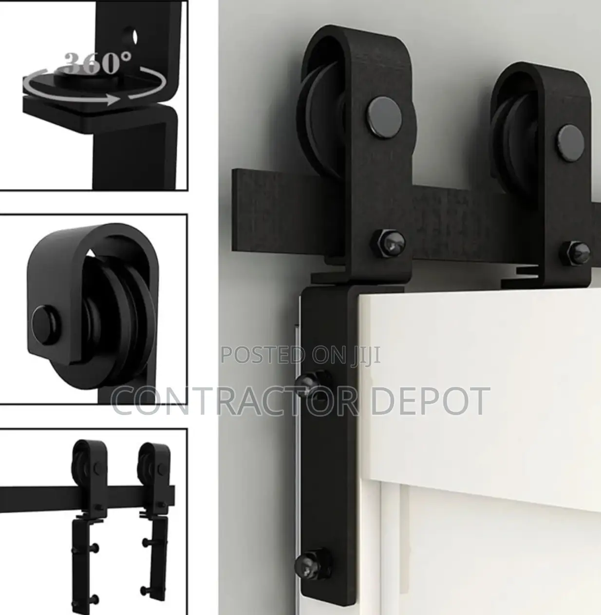 3-6ft Bi-Folding Sliding Barn Hardware Track Kit for 2 Doors