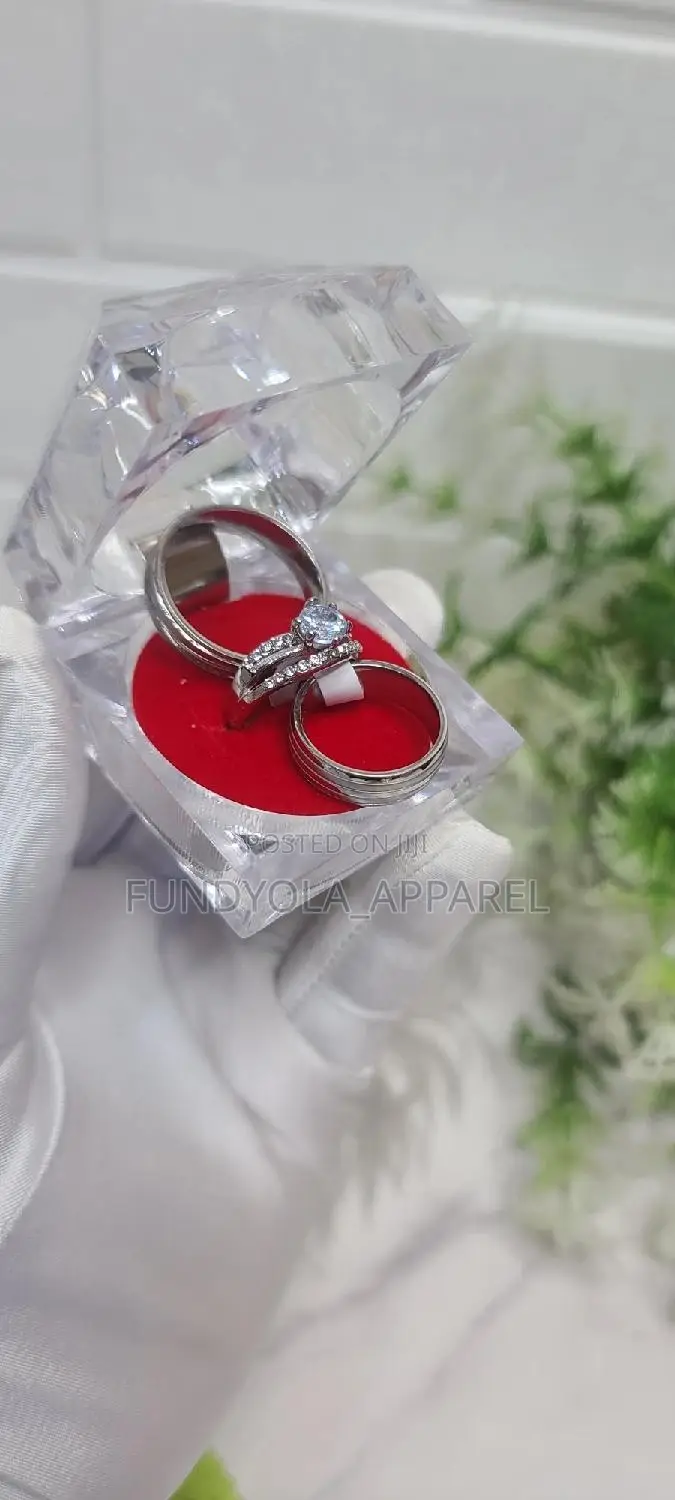 Trio Titanium Steel Wedding Set