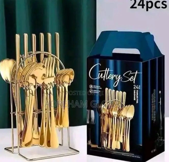 24pcs Gold Cutlery Set .