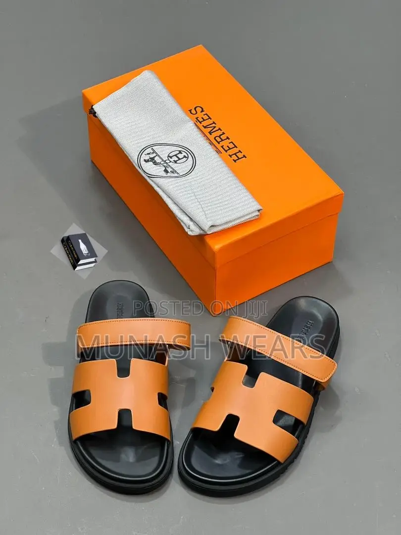 Original Leather Hermes Luxury Slipers