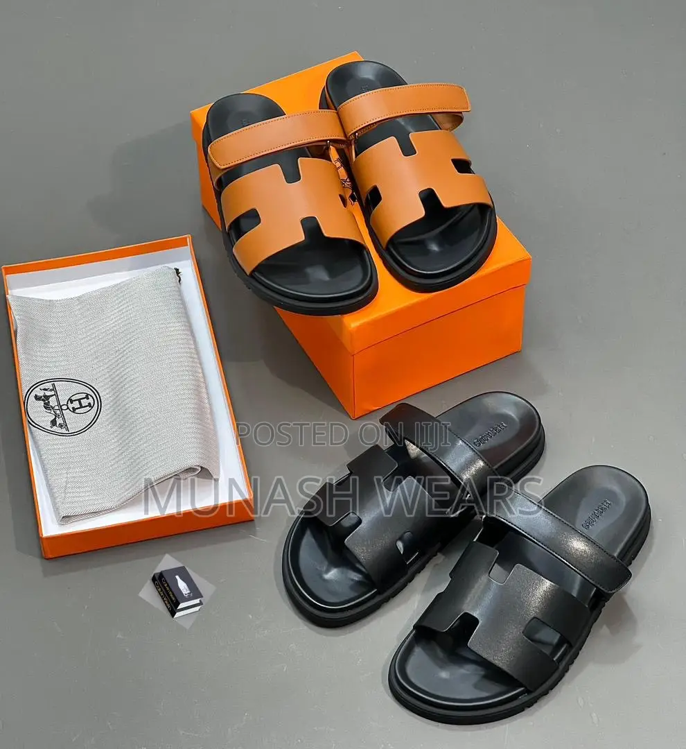 Original Leather Hermes Luxury Slipers