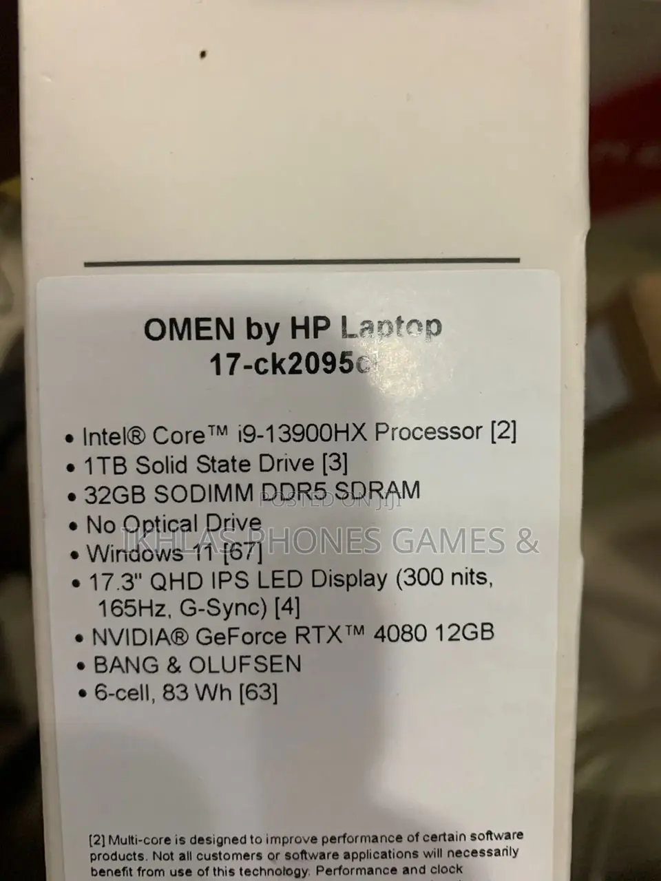 New Laptop HP Omen 17 32GB Intel Core I9 SSD 1T