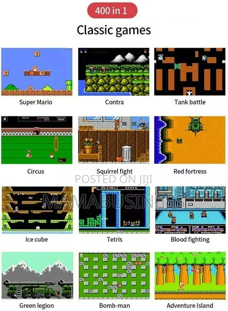 400 In 1 Sup Game Box Retro Classic Game Console - Black
