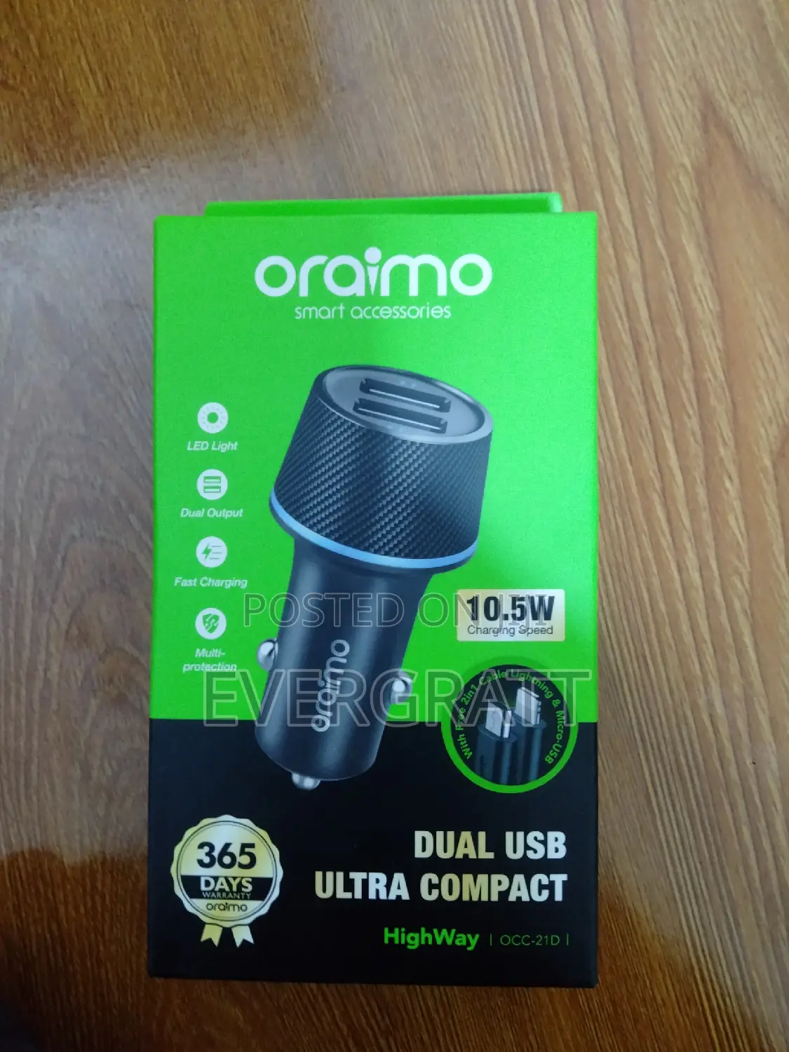 Oraimo Car Charger With USB