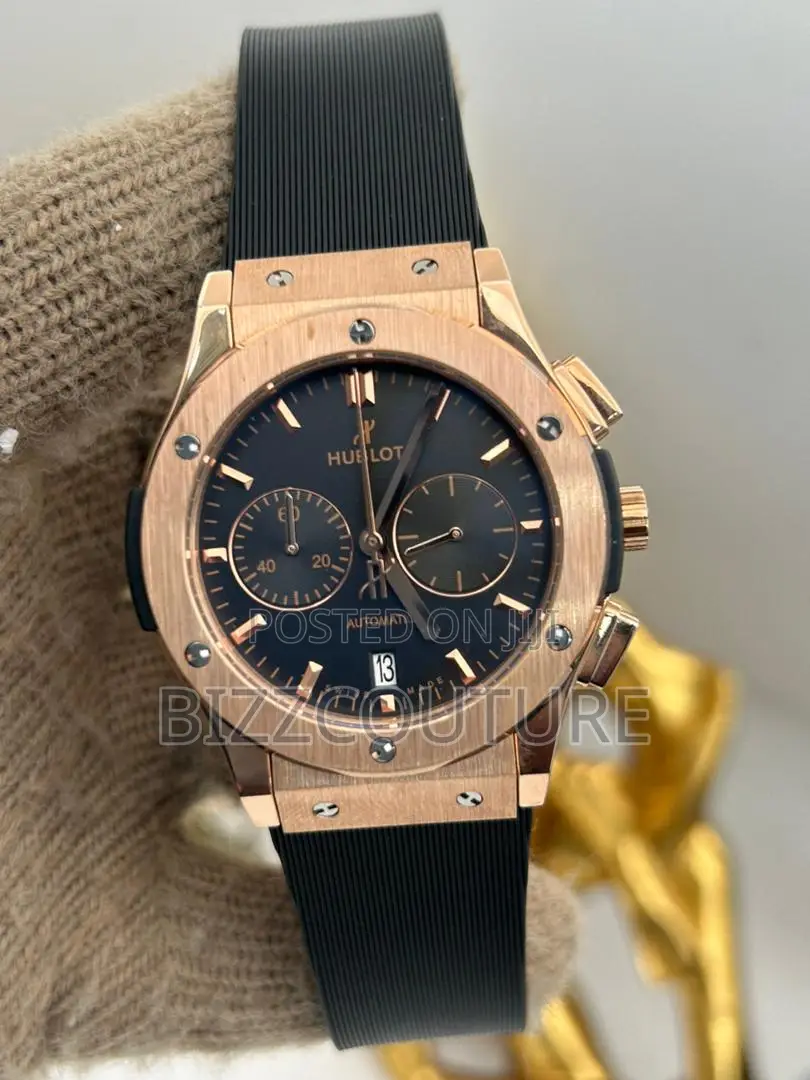 Original Hublot Black Strap Rubber Watch Available in Store