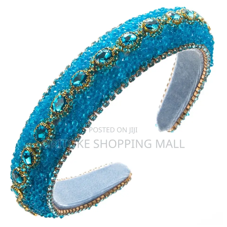 Bridal Headband Blue Green Rosy Rhinestone Headbands Crystal