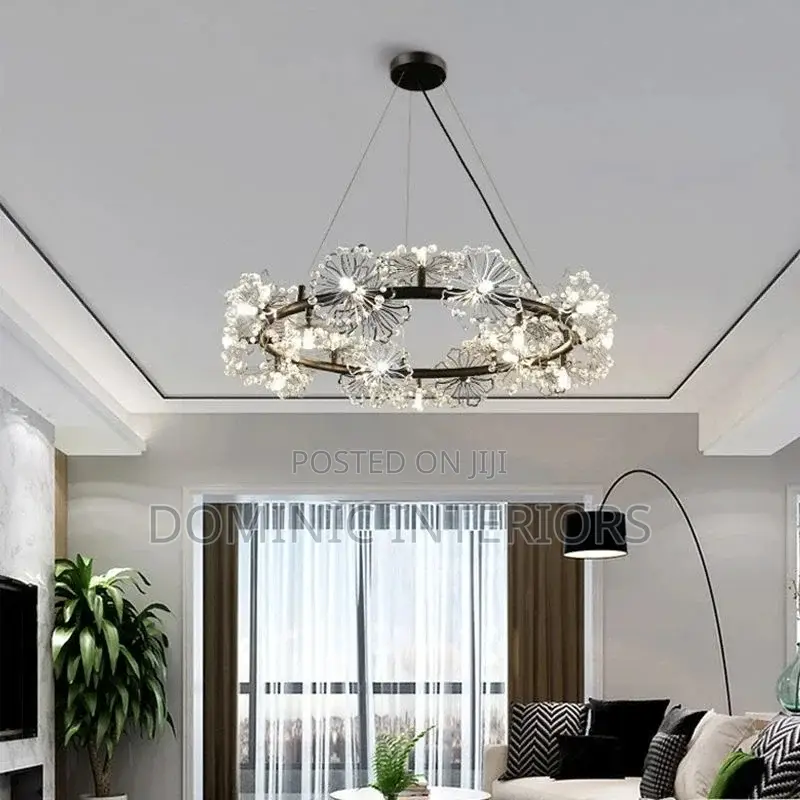Crystal Chandelier Petal-Shaped Light
