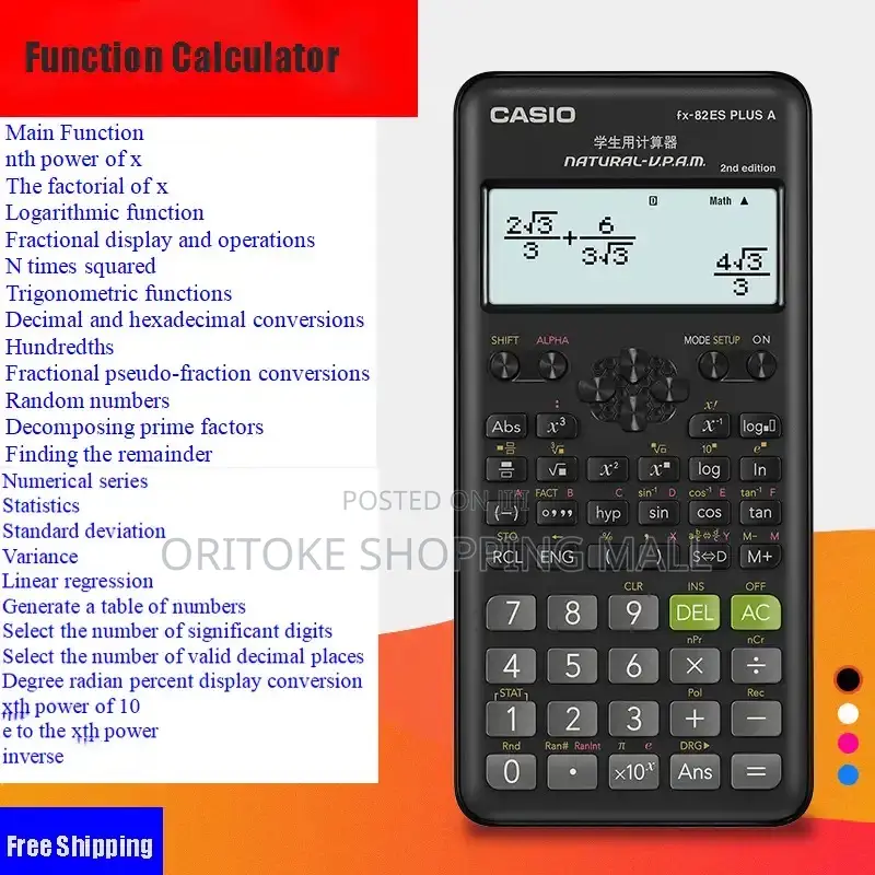 Scientific Function Calculator Fx-82es Plus a Student
