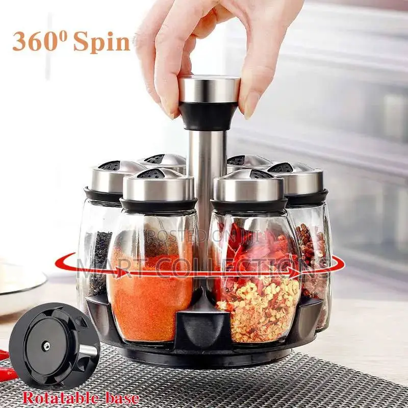Rotating Spice Rack Spice Jar Set Rack Salt Shakers