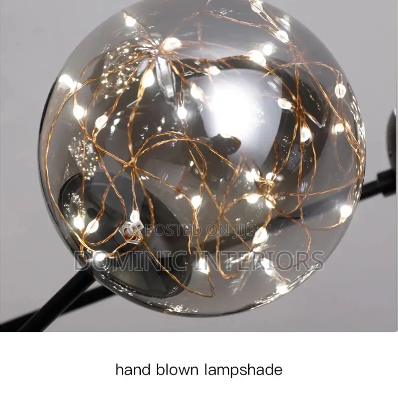 Black Luxury Glass Ball Ceiling Pendant Lamp