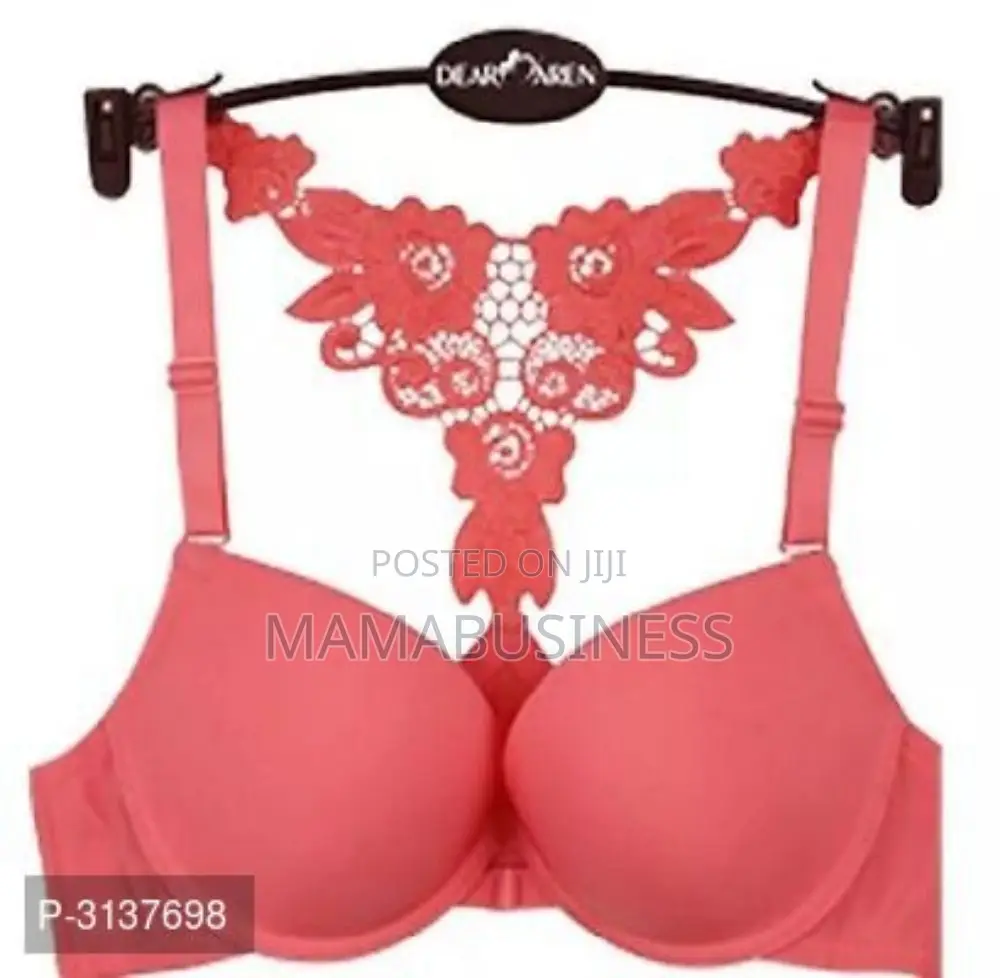 Sexy Front Closure Lace Racer Back Push Up Bra - Watermelon