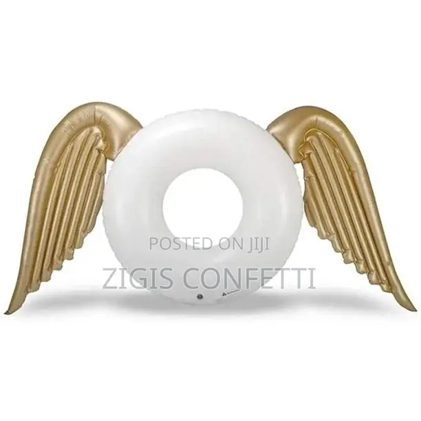 Metallic Gold Inflatable Angel Wings Pool Float