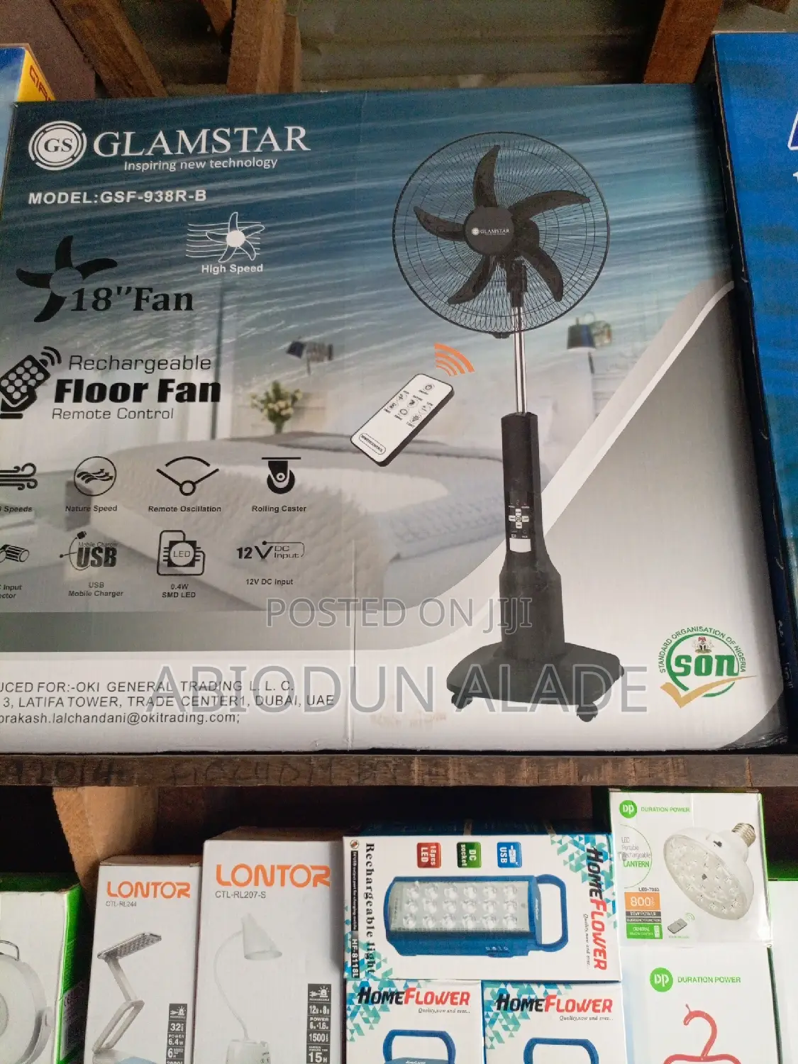 18 Inches Glamstar Rechargeable Fan- Remote Control