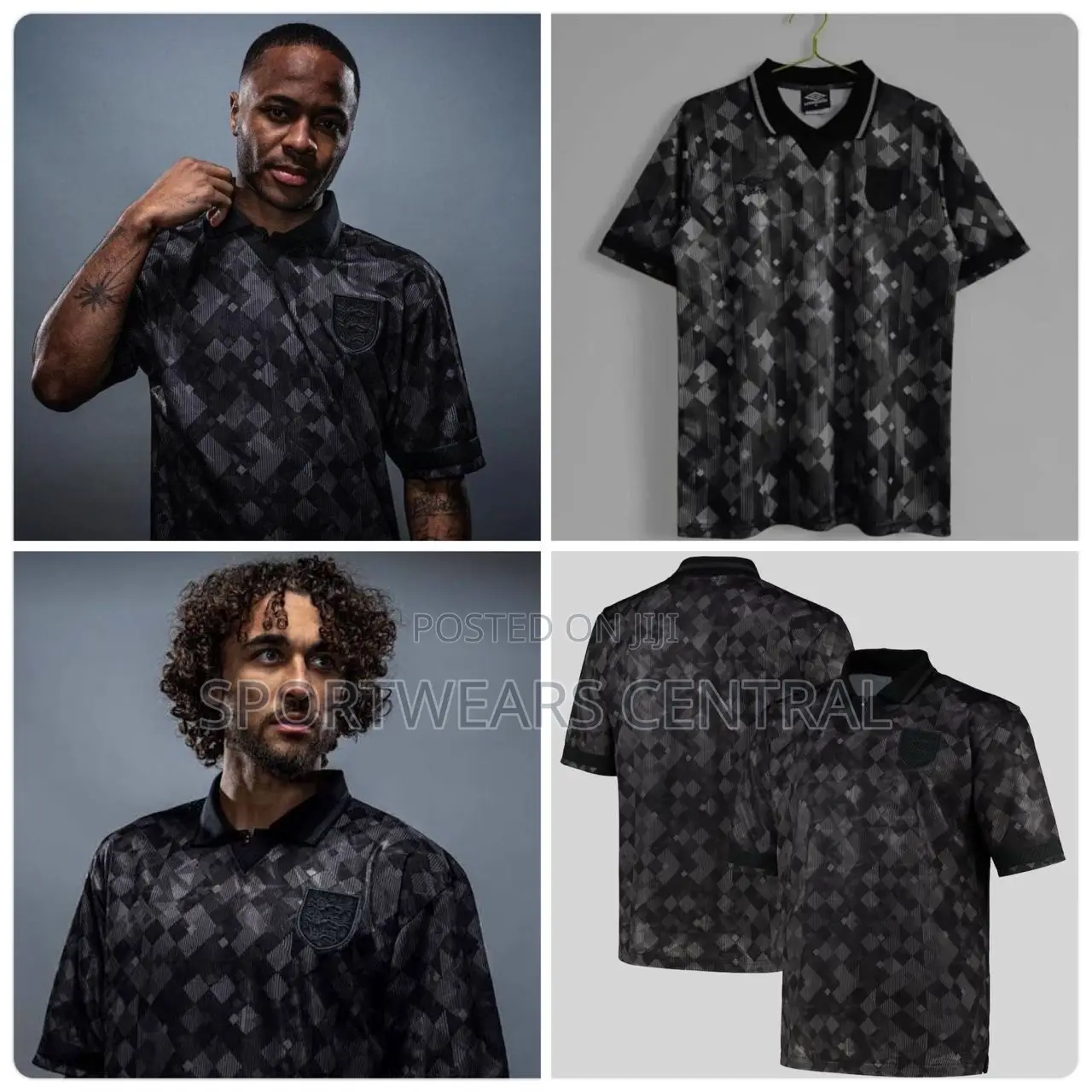 Original England 1990 Black Out Retro Jersey