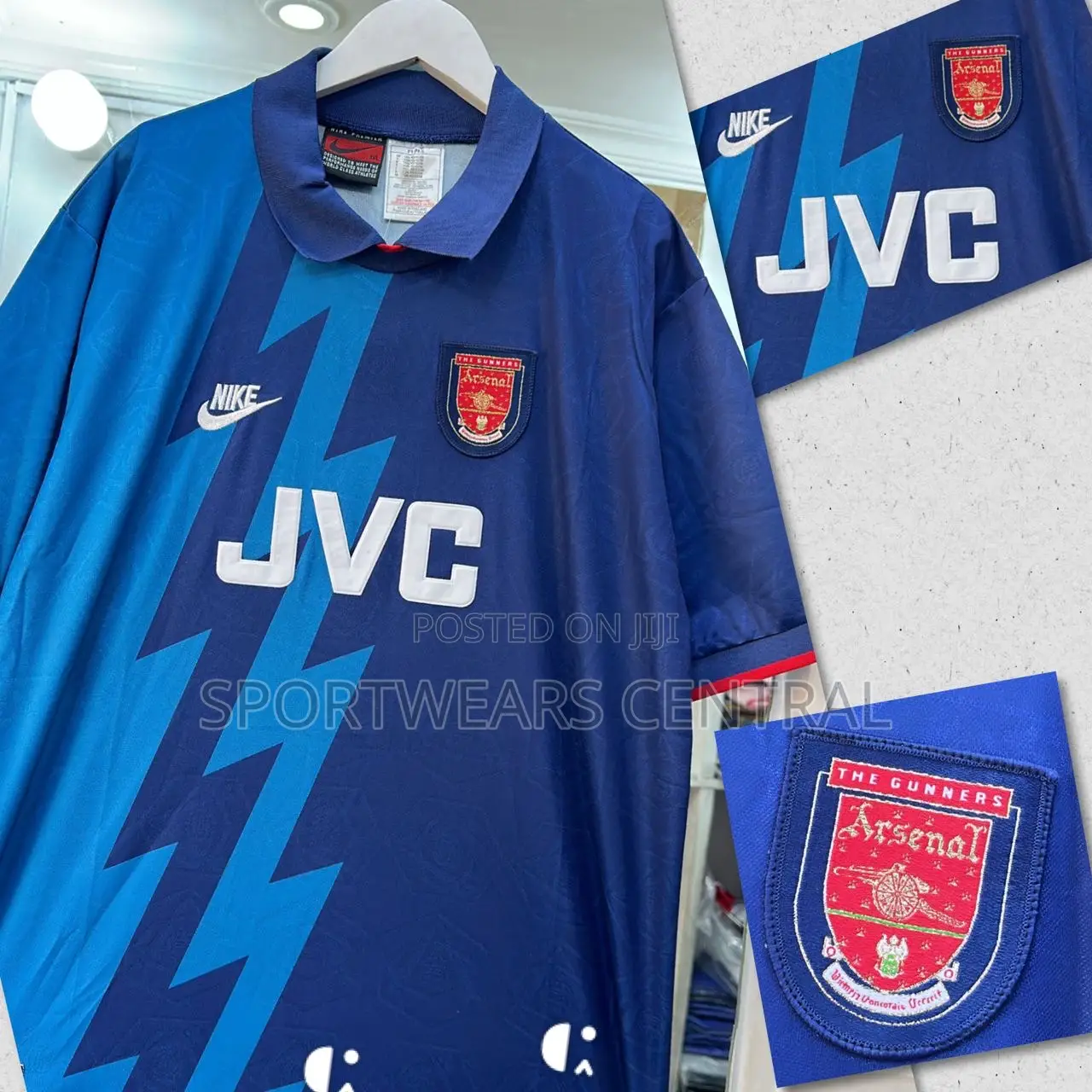 Quality Arsenal 1996-1996 Blue JVC Retro/Vintage JERSEY