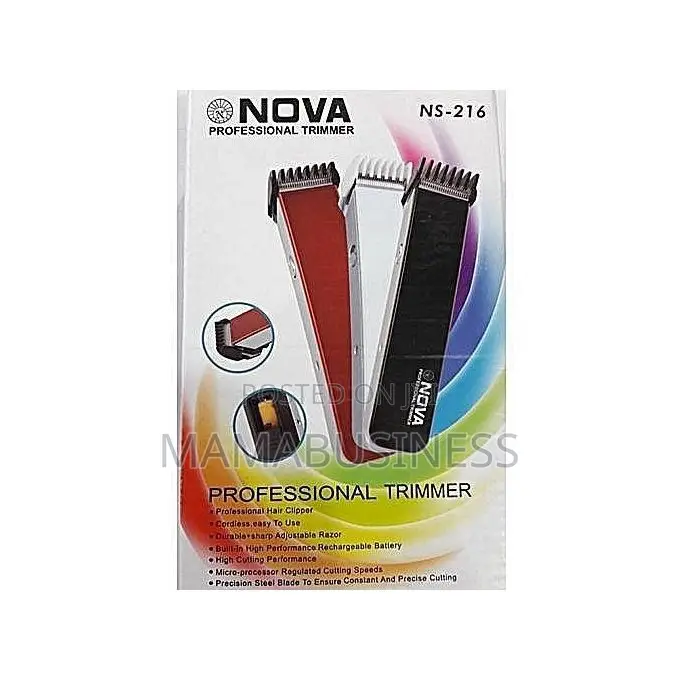Nova Professional Rechargeable Hair Trimmer - Red