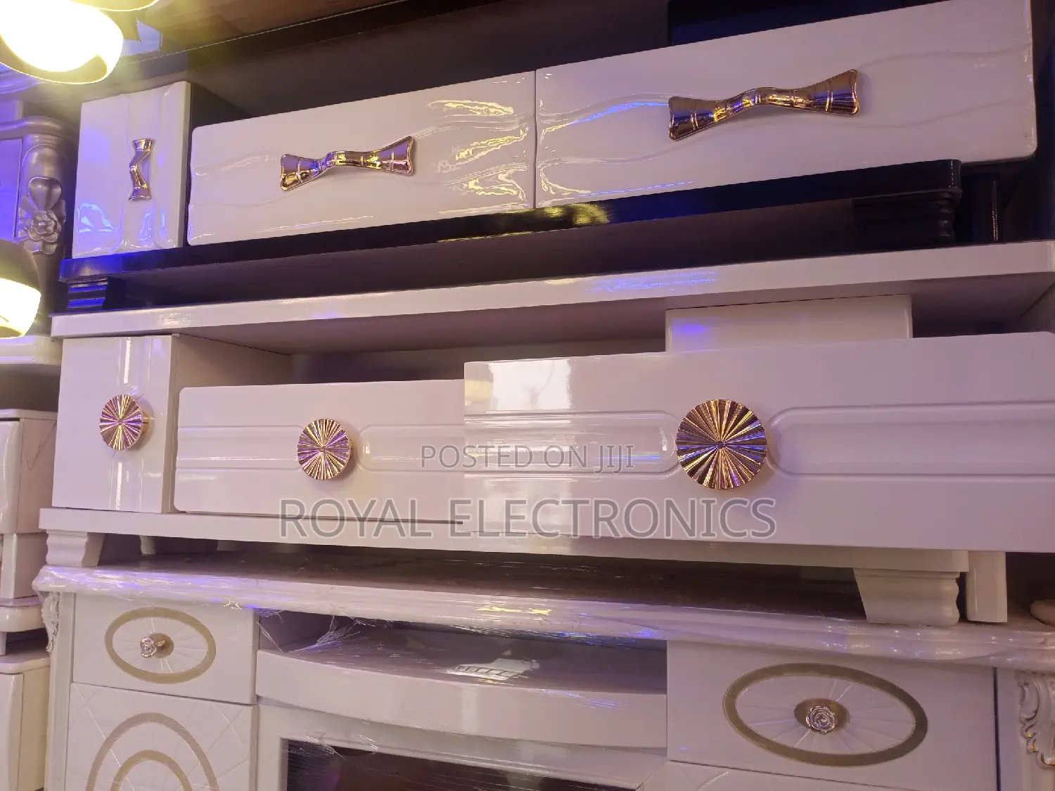 Superior Quality Imported White TV Stand With Drawer