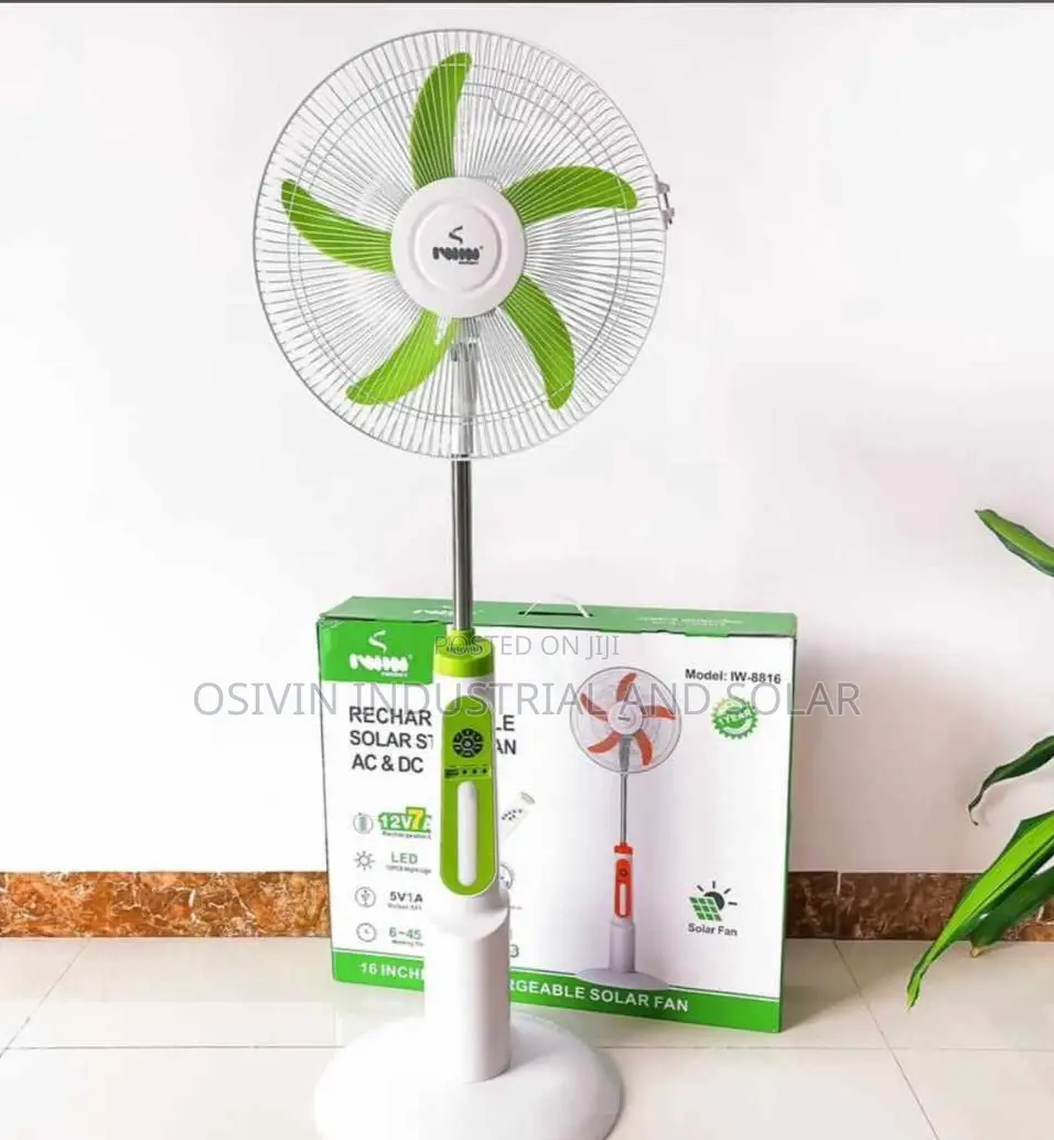 Iwin Rechargeable Solar Fan Ac/Dc