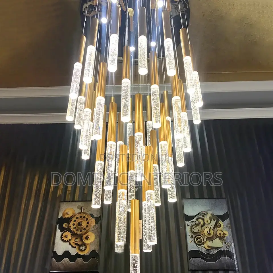 Long Crystal Hanging Chandelier