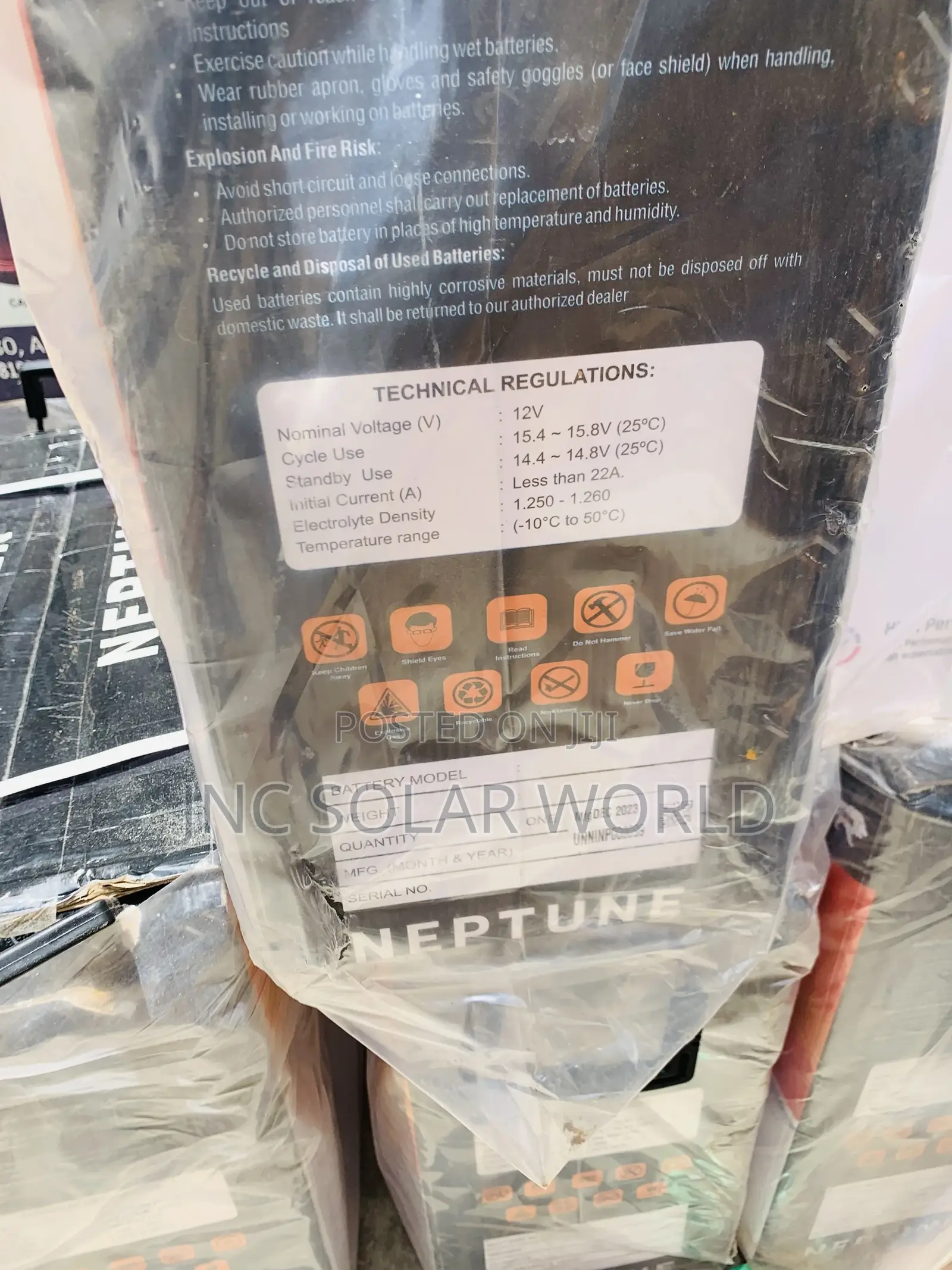 220ah/12v Neptune Tubular Battery