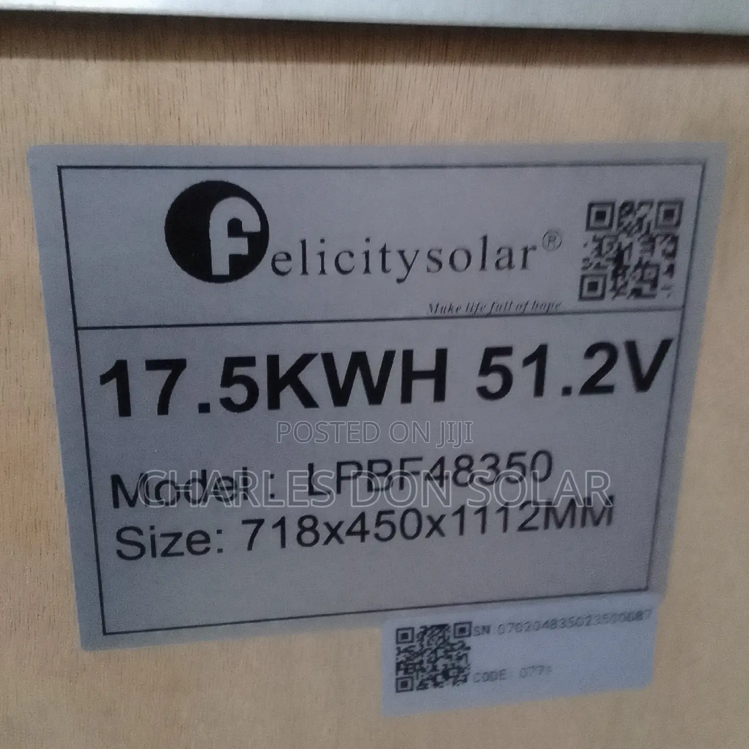 Felicity Lithium Battery 17.5kwh