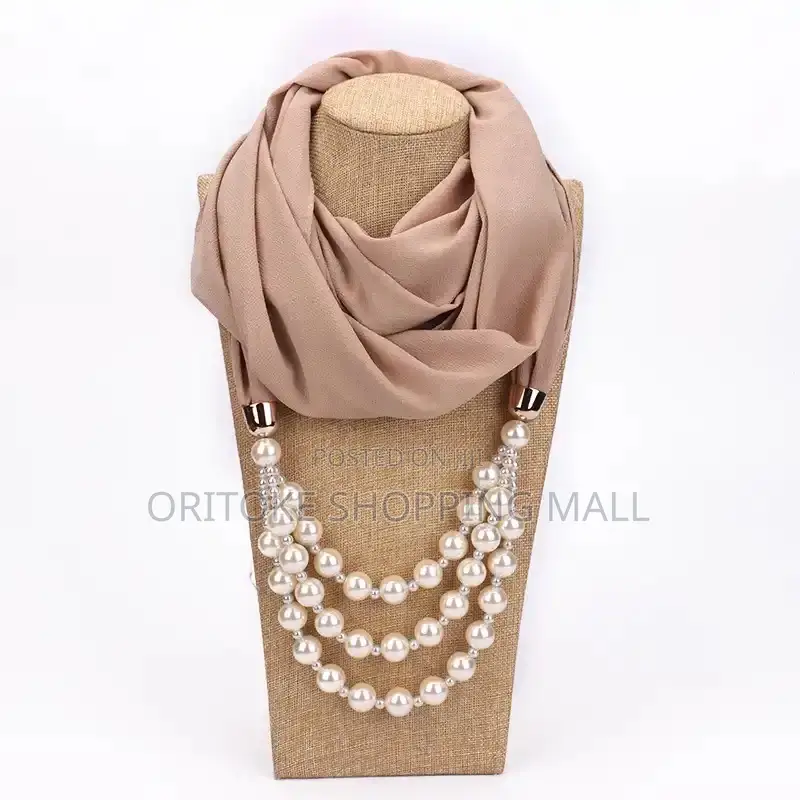 New Fashion Women Solid Jewelry Pendant Chiffon Scarf