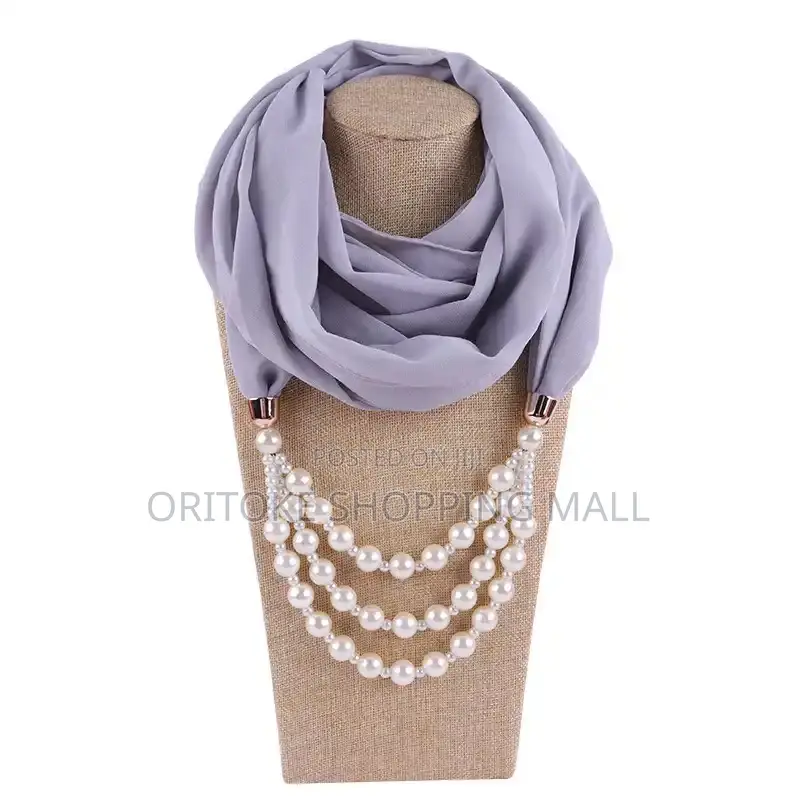 New Fashion Women Solid Jewelry Pendant Chiffon Scarf