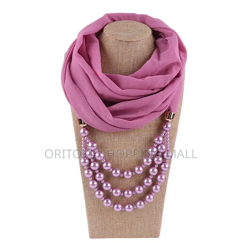 New Fashion Women Solid Jewelry Pendant Chiffon Scarf