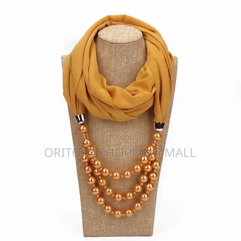 New Fashion Women Solid Jewelry Pendant Chiffon Scarf