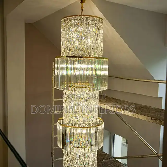 High Ceiling Hanging Crystal Pendant Chandelier