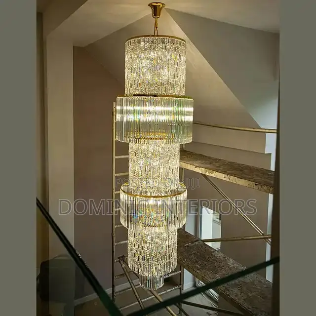 High Ceiling Hanging Crystal Pendant Chandelier