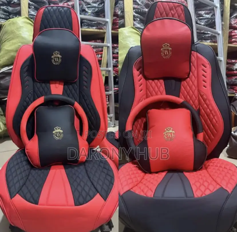 EXOTIC 12d Luxury Leather Seatcover _Red/Cream