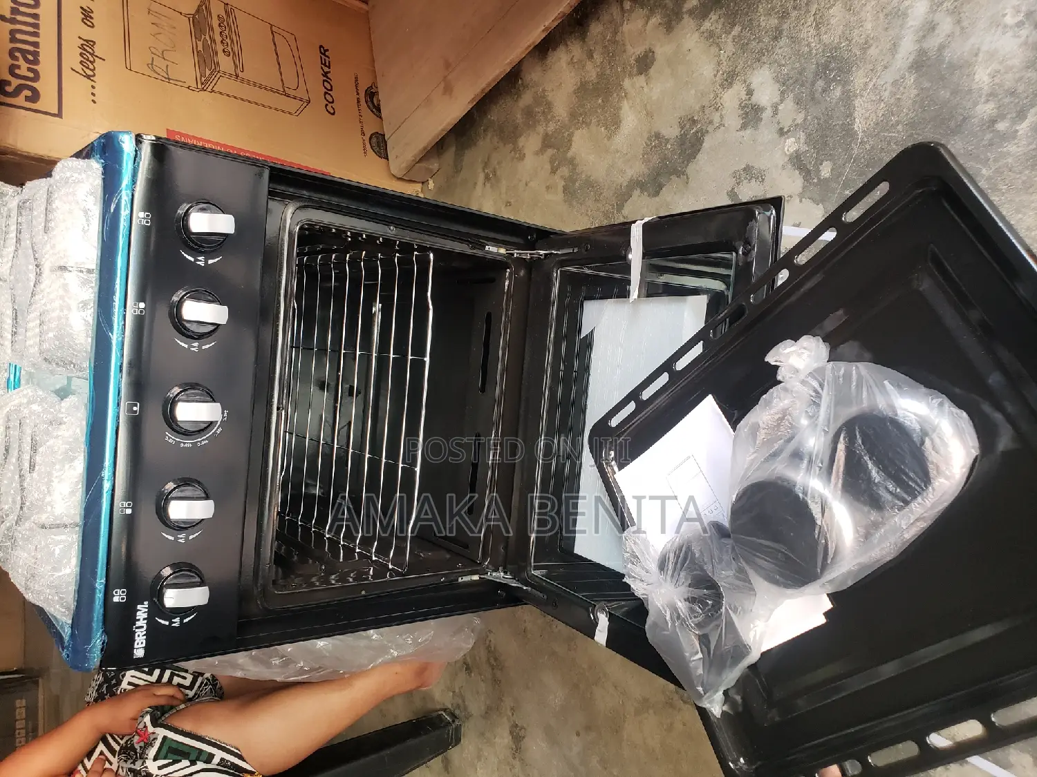 Bruhm Cooking Gas 4 Burners +Oven and Oven Tray