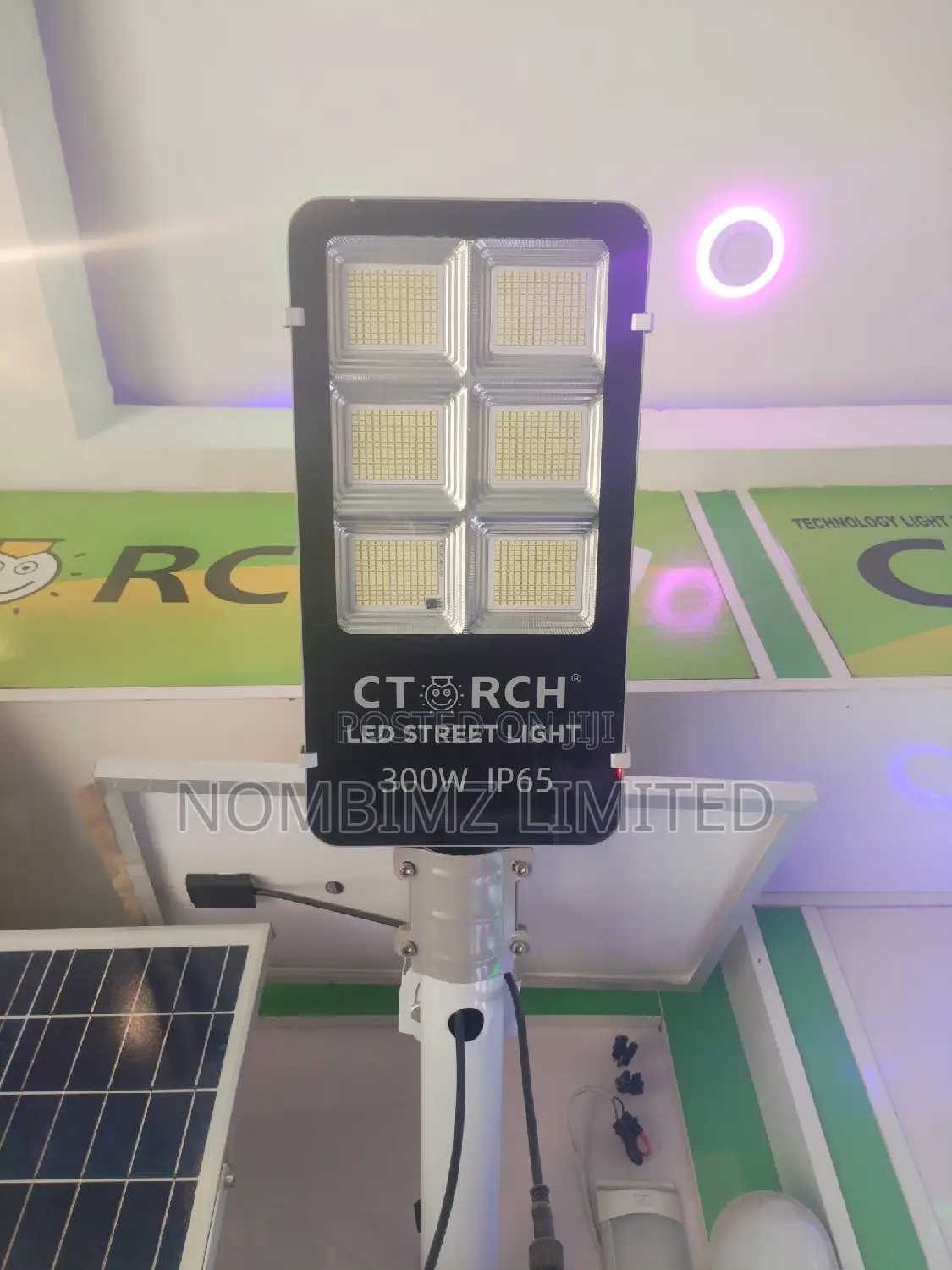 Outdoor C Torch Solar Street Light -100w+Free Pole