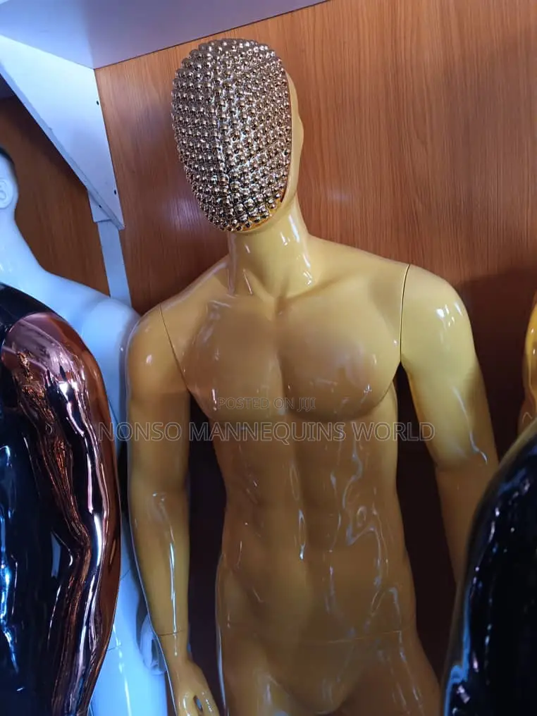 Fibre White, Yellow, Stone Face Display Fibre Mannequin