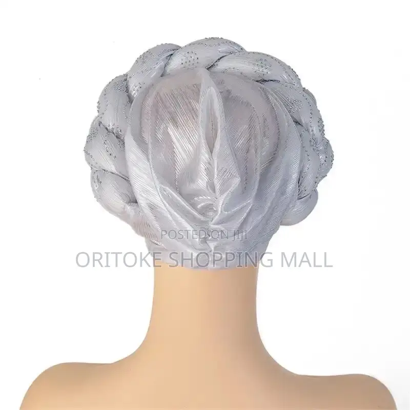 Glitter Diamonds Braids Autogele Women Turban Cap Female
