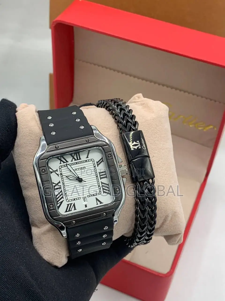 Cartier and Bracelet Set Wristwatch With Box