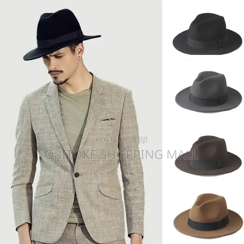 Big Size 100% Wool Men Felt Trilby Fedora Hat for Gentlema