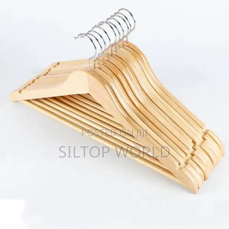 10pcs Wood Clothes Hanger With Iron Hock