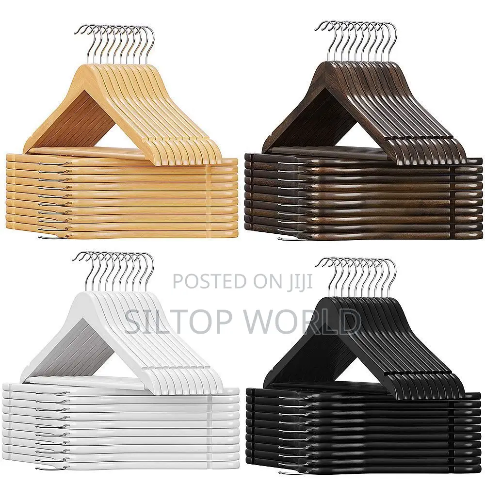 10pcs Wood Clothes Hanger With Iron Hock
