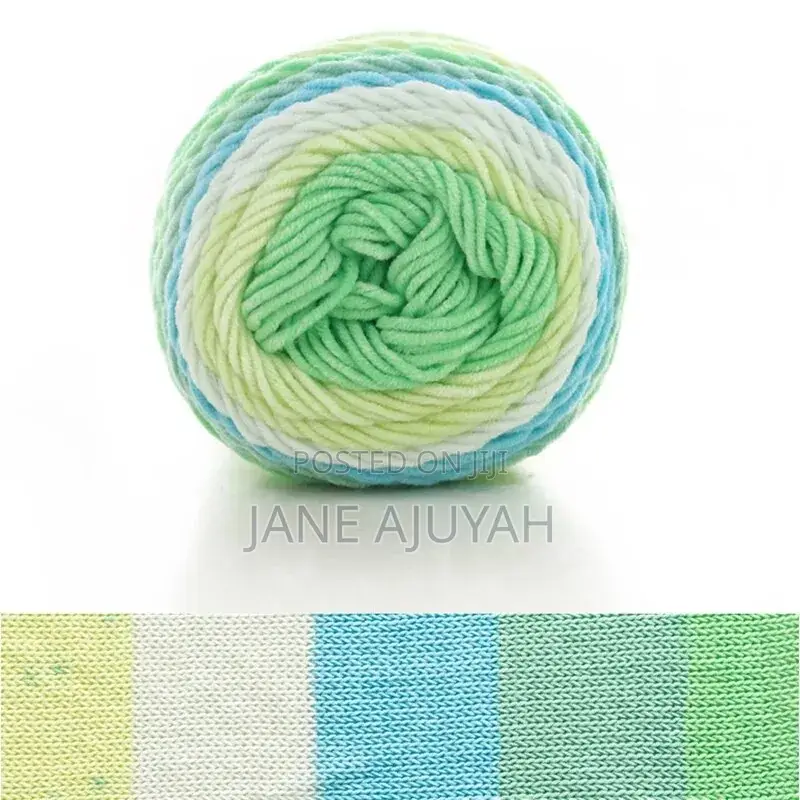 100G Rainbow Color Hand-Woven Cotton Yarn