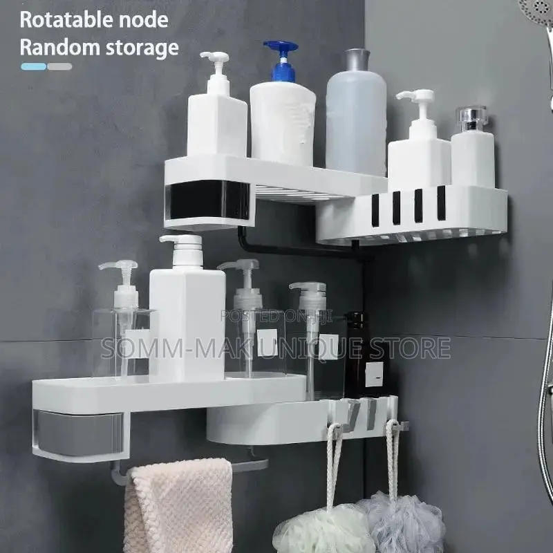 Creative Punch-Free Bathroom Corner Shelf Storage Organizer