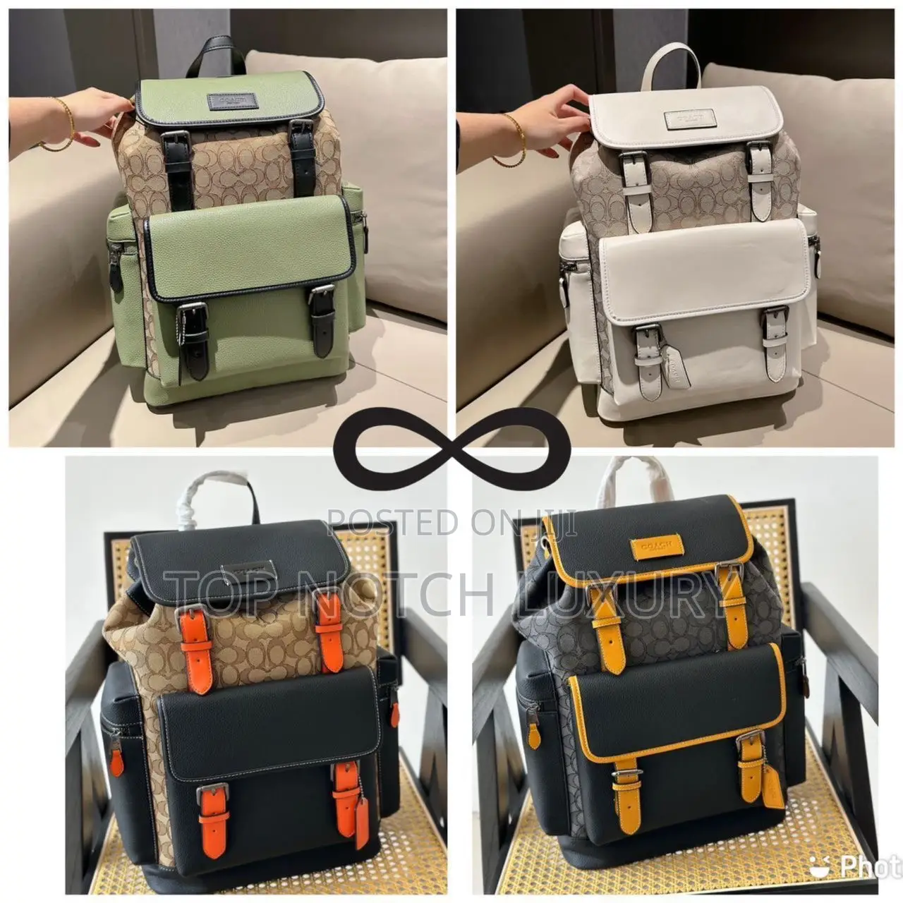Original Quality Coach Luxury Thick Leather Backpack