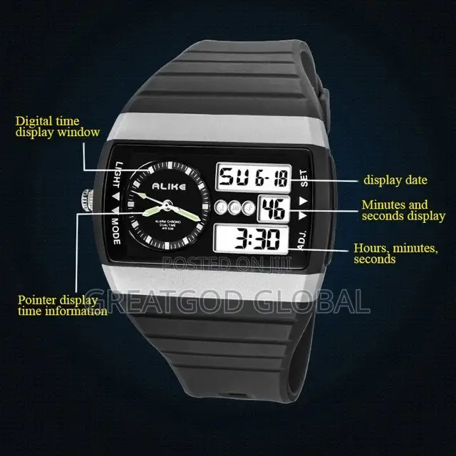 *A-L-I-K-E ** Multi-Purpose Double Time Watch