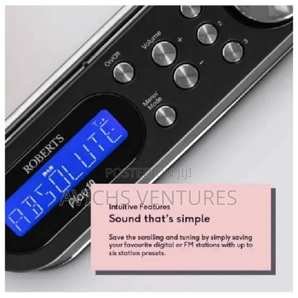Roberts Play10 DAB/DAB Plus/Fm Digital Radio - Black