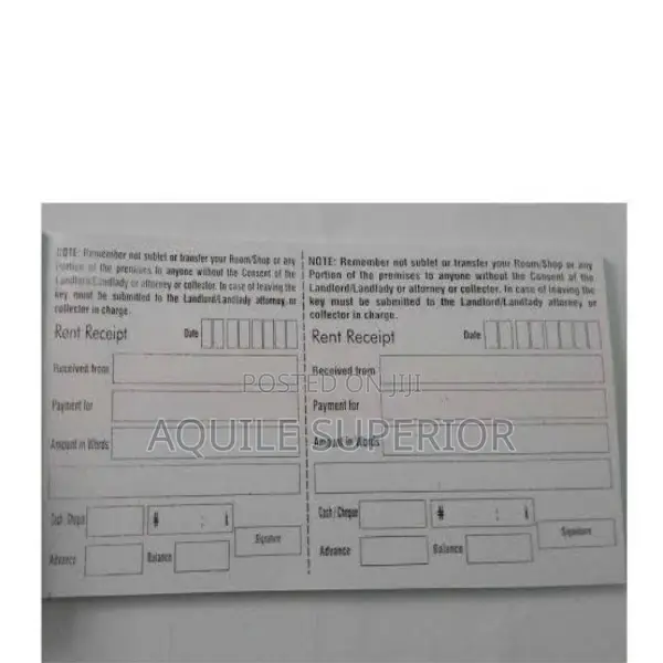Rent Receipt Booklets Printing