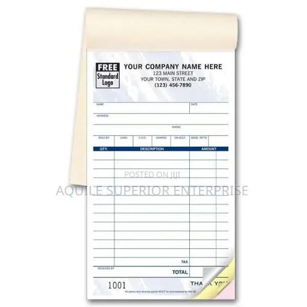 Printed Cash Receipt for Supermarkets