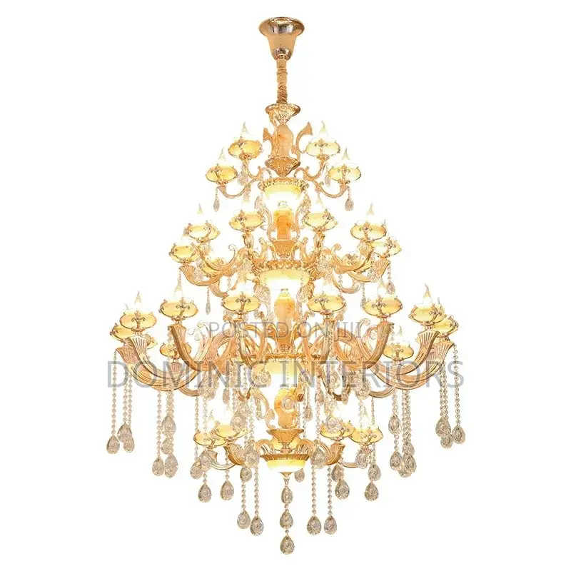 Luxurious Atmosphere European Crystal Long Chandelier