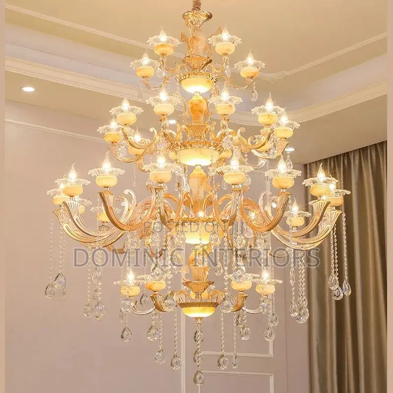 Luxurious Atmosphere European Crystal Long Chandelier