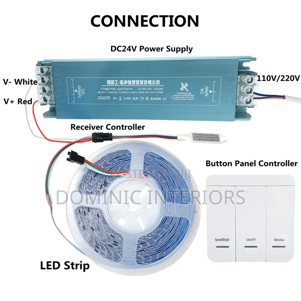 Running Water Flowing Light With Wireless Controller